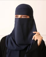 طقم طرحة مع نقاب - كحلي