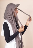 طرحة قطنية مع كاب - بني فاتح