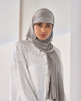 طرحة قطنية مع كاب- رمادي