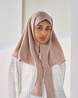 طرحة ثابتة ربط غير سترتش- بيج غامق