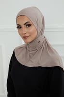 قبعة حجاب دبل سترتش ربط - بيج