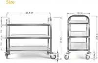 عربه ترولي مع ثلاث رفوف