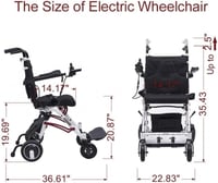 كرسي متحرك كهربائي خفيف الوزن قابل للطي