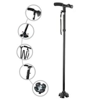 عكاز قاعدة مرنة مع كشاف قابل للطي