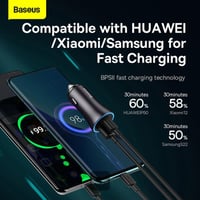 شاحن سياره 60w بمدخلين Baseus USB,PD