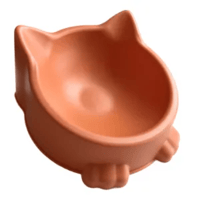 وعاء طعام للحيوانات الأليفة على شكل وجه قطة