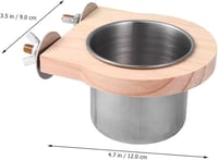 معلف طيور استانلس مع دائرة تعليق خشب