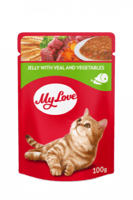 ماي لوف طعام رطب للقطط باللحم والخضار 100 جرام