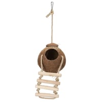 بيت عش من جوز الهند الطبيعي مع سلم الطيور