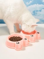 وعاء مزدوج بلاستيك المقاوم للصدأ أواني طعام للحيوا...