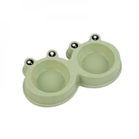 وعاء مزدوج بلاستيك المقاوم للصدأ أواني طعام للحيوا...