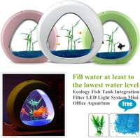 حوض للأسماك مع فلتر طاقة بإضاءة ليد Sunsun Mini Aq...