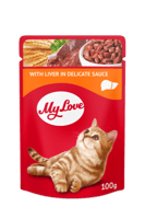 ماي لوف طعام معلب متكامل للقطط البالغة "مع الكبدة...