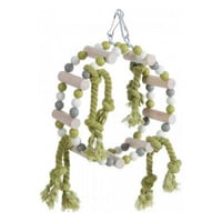 زولكس ارجوحة خشبية مع حبال للطيور الصغيرة