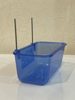 معلف بخطافات حديد 8 سم شفاف / أزرق