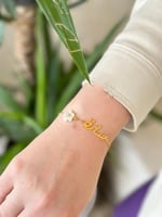 اسواره بالاسم مع ورده صدف طبيعي