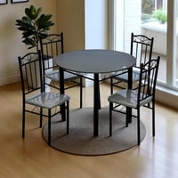 طقم طاولة طعام دائرية بأربع كراسي