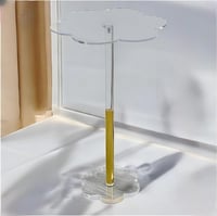 طاولة خدمة اكريلك بتصميم عصري – أسود / ذهبي / شفاف