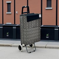 عربة تسوق قابلة للطي بعجلات متينة وتصميم عصري