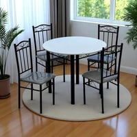 طقم طاولة طعام دائرية بأربع كراسي