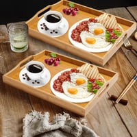 طقم صواني خشبية مكون من 3 قطع