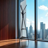 علاقة ملابس بتصميم عصري مع رفوف ديكور