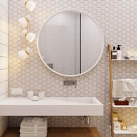 مرايا دائرية لون ابيض