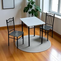 طقم طاولة طعام بمقعدين - تصميم عملي وأنيق