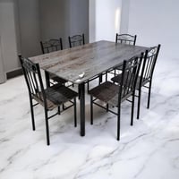طقم طاولة طعام معدني أنيق – 6 كراسي