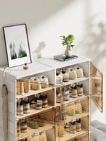 منظمة الأحذية الواسعة – واجهة شفافة بلون أبيض / أس...