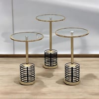 طقم طاولات جانبية دائرية – 3 قطع بتصميم عصري فاخر