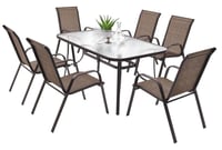 جلسة حديقة طاولة و 6 كراسي متوفرة بلونين