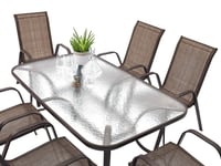 جلسة حديقة طاولة و 6 كراسي متوفرة بلونين