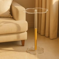 طاولة خدمة اكريلك بتصميم عصري – أسود / ذهبي / شفاف