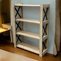 ستايل دارَك - رف خشبي ٤ رفوف