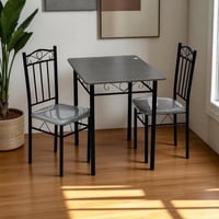 طقم طاولة طعام بمقعدين - تصميم عملي وأنيق