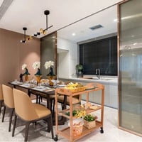 عربة تقديم الطعام متحركة 3 طبقات