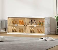 خزانة الأحذية الأفقية – بابين شفافين و4 أرفف