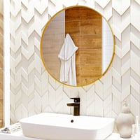 مرايا دائرية لون ذهبي