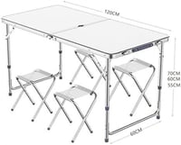 طاولة مع 4 كراسي قابلة للطي والحمل