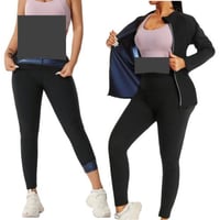 بدلة ساونا سحاب اللون النيلي مع قفازات وجوارب بنفس...