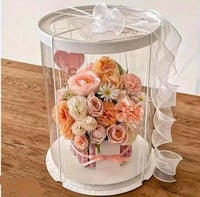 علب كيك دائري مع شريط مقاسات والالوان