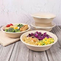 علب دائرية مصنوعة من قصب السكر الحجم:32 أونص التعب...