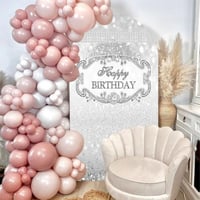 طقم بالونات حفلات كبير بألوان بينك وذهبي