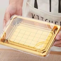 علب سوشي بلاستيك ذهبيه مقاسات بالكرتون