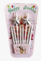 شموع حفلات - كرت فضي