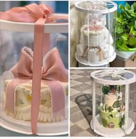 علب كيك دائري مع شريط مقاسات والالوان