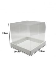علب ورقية 20*20*20 غطاء شفاف بعدة الوان