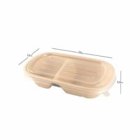 علب طعام مقسمة مصنوعة من قصب السكر الحجم: 850 مل ا...