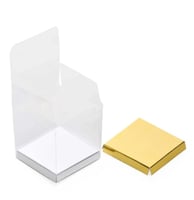 علب توزيعات قاعدة ذهبي وابيض